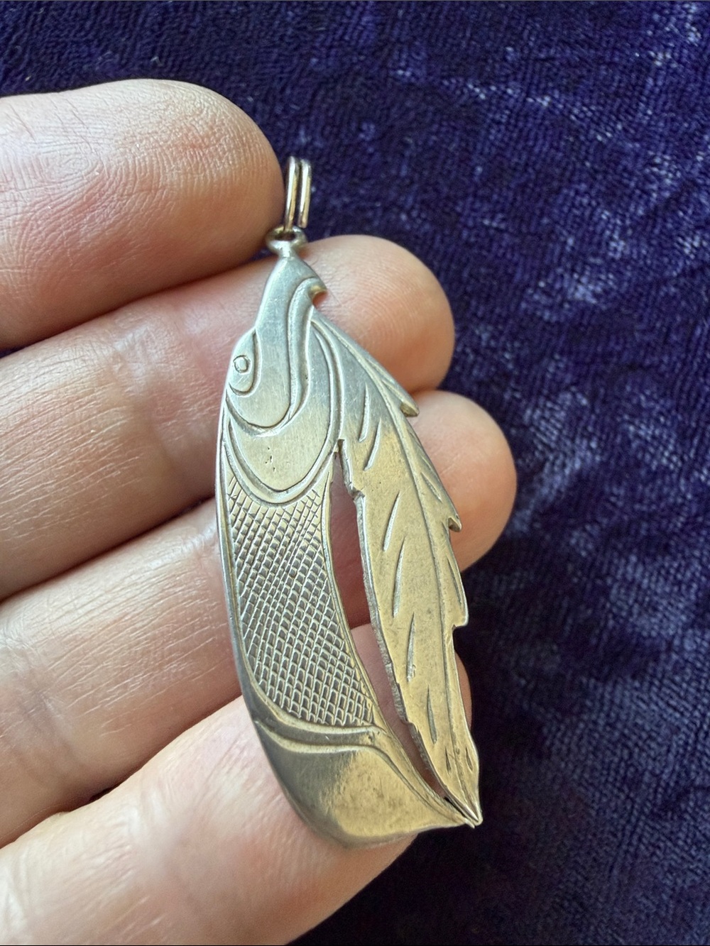 925 sterling silver eagle pendant by WDF Haida Northwest Coast - Picture 6 of 6